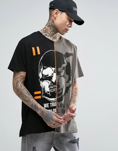 Oversize-футболка с принтом Repair Night Addict - Черный