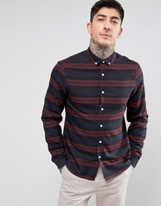 Бордовая рубашка классического кроя в полоску ASOS - Красный