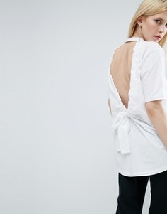 Футболка с бантом на спине ASOS WHITE - Белый