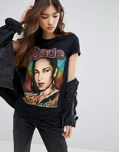 Футболка бойфренда в стиле ретро с принтом Sade - Черный Bravado Tour Merch