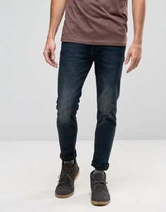 Черно-синие выбеленные джинсы скинни ASOS - Синий