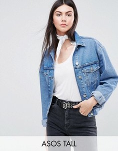 Синяя выбеленная джинсовая куртка ASOS TALL - Синий