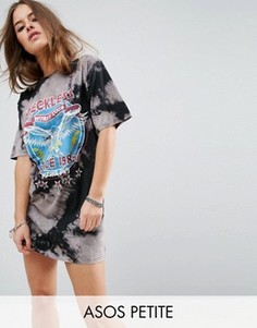 Платье-футболка с принтом Reckless и эффектом тай-дай ASOS PETITE - Мульти