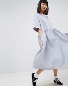 Oversize-платье из вафельного трикотажа ASOS WHITE - Синий