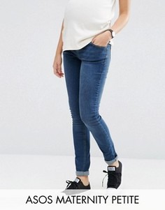 Джинсы скинни со вставкой для живота ASOS MATERNITY PETITE RIDLEY - Синий