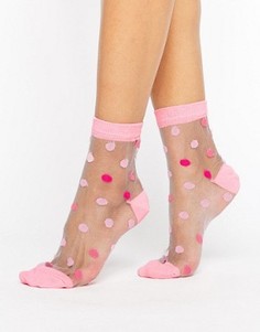 Прозрачные носки в горошек ASOS - Розовый