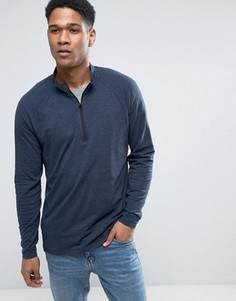 Темно-синий свитшот из легкой ткани с молнией до середины груди Abercrombie &amp; Fitch - Темно-синий