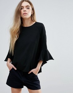 Топ с рукавами-клеш Brave Soul - Черный