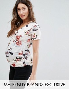 Топ с запахом и короткими рукавами Bluebelle Maternity Nursing - Мульти