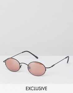 Розовые круглые солнцезащитные очки Reclaimed Vintage - Серебряный