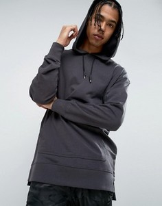 Худи с асимметричным краем и заниженной линией плеч New Look - Серый