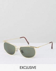 Солнцезащитные очки в квадратной золотистой оправе Reclaimed Vintage - Золотой