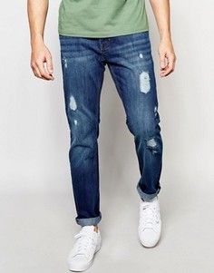Рваные джинсы классического кроя Threadbare Carter - Синий