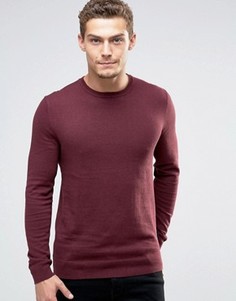 Джемпер из кашемировой смеси с круглым вырезом Esprit - Красный