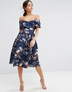 Платье миди для выпускного с цветочным принтом ASOS PREMIUM - Мульти