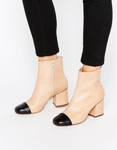 Кожаные ботильоны ASOS REMUS - Бежевый