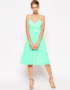 Платье-майка миди со складками и прозрачными вставками ASOS - Мульти