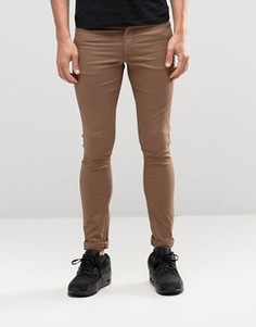 Светло-коричневые супероблегающие джинсы ASOS - Коричневый