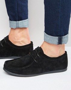 Черные замшевые туфли со шнуровкой и черной подошвой ASOS - Черный