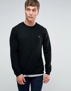 Легкий джемпер из смешанной овечьей шерсти с вышитым логотипом ASOS - Черный