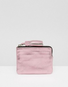 Кожаный кошелек для монет с кисточкой ASOS - Розовый