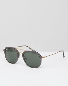 Квадратные солнцезащитные очки-авиаторы Ray-Ban 0RB4273 - Серый