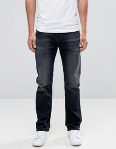 Черные потертые прямые джинсы Diesel Waykee 858J - Черный