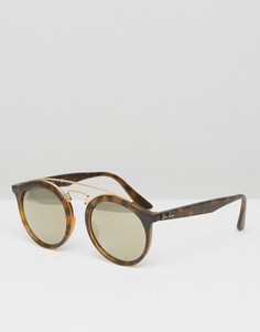 Круглые солнцезащитные очки с зеркальными стеклами Ray-Ban Gatsby 0RB4256 - Коричневый