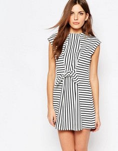 Платье с принтом в полоску и завязками на талии Vero Moda - Мульти
