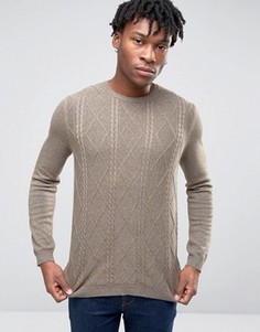 Хлопковый джемпер с косичками ASOS - Зеленый