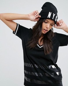 Шапка-бини с вышивкой ASOS NYC - Черный