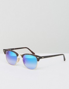 Солнцезащитные очки Клабмастер в черепаховой оправе Ray-Ban 0RB3016 - Коричневый