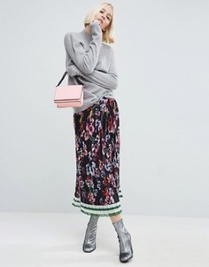 Плиссированная юбка миди с принтом ASOS - Мульти