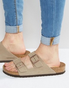 Замшевые сандалии Birkenstock Arizona - Бежевый