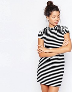 Цельнокройное платье‑трапеция в полоску с высокой горловиной ASOS - Мульти