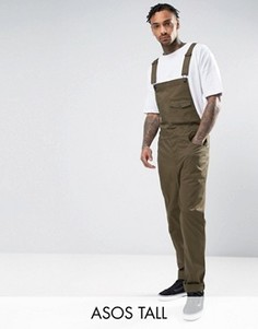 Узкий комбинезон чиносы хаки ASOS TALL - Зеленый