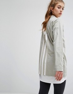 Длинная рубашка со складками на спине adidas - Кремовый