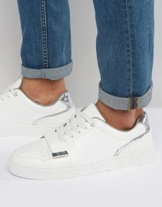 Белые кроссовки с ремешком Versace Jeans - Белый