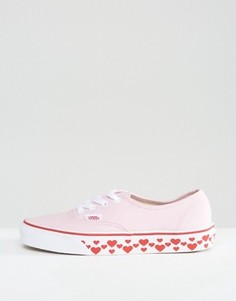 Кроссовки с сердечками на подошве Vans Authentic - Мульти