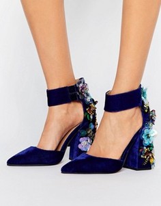 Декорированные туфли на каблуке ASOS POPSTAR - Синий