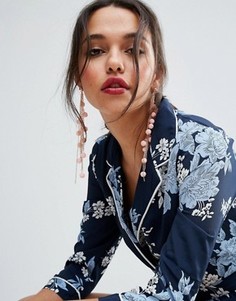 Броские серьги с помпонами ASOS - Розовый