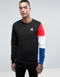 Черный свитшот с разноцветным рукавом Le Coq Sportif {[0:D3 - Черный