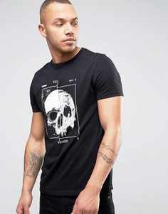Футболка с принтом в виде черепа ASOS - Черный