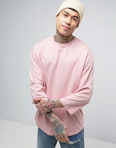 Розовая оversize-футболка с зауженными рукавами ASOS - Розовый