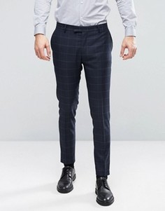 Узкие брюки-премиум в клетку Jack &amp; Jones - Темно-синий