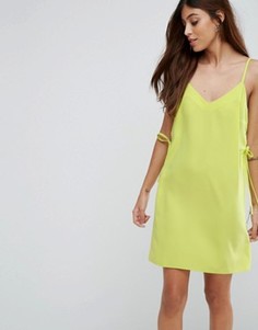 Платье мини на бретелях с люверсами ASOS - Зеленый
