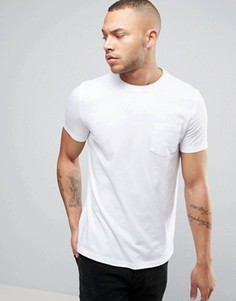Белая футболка с круглым вырезом и карманом - Белый Asos