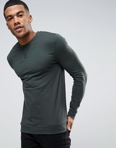 Легкий облегающий свитшот зеленого цвета ASOS - Зеленый