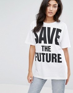 Футболка с логотипом Save The Future YMC - Белый