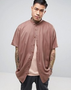 Розовая oversize-рубашка из вискозы ASOS - Розовый